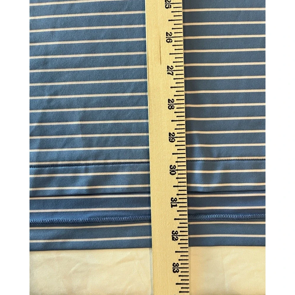 PETER MILLAR XL Summer Comfort Polo Mens Blue- White Stripe Golf Vacation Preppy - Picture 9 of 13
